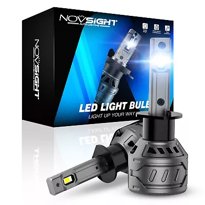 NOVSIGHT H1 LED Headlight Bulbs Conversion Kit High Low Beam 13000LM 6500K White • $32.99