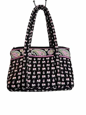 VERA BRADLEY  Handbag/Shoulder Bag In  PINK ELEPHANT  Paisley Black Pink • $35