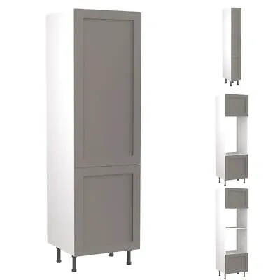 Kitchen Kit Cabinets Shaker Tall Units Matt Dust Grey Door & Soft Close Hinges • £223.65