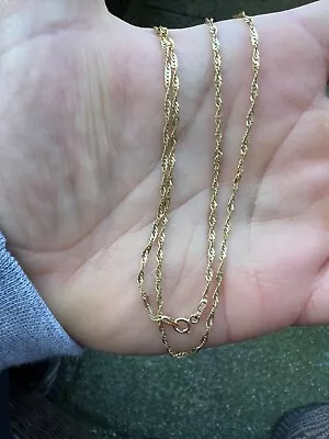 9ct Yellow Gold Curb Twist Link Necklace 2.05g Hallmarked 22  Hallmarked • £110