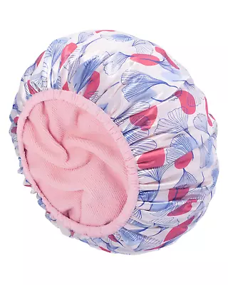 Shower Cap Shower Cap For Women Terry Cloth Lined EVA Exterior Reusable Double  • $23.99