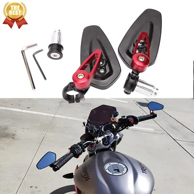 Motorcycle 7/8  22mm Handle Bar End Rearview Mirrors For Yamaha YZF R6 R1 MT07 • $27.49