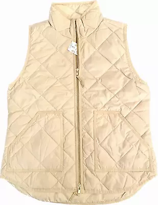 J.CREW NEW Lightweight Quilted Down Excursion Vest Bisque Beige NWT (2XS) XXS • $19.99