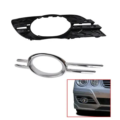 Right Fog Light Cover Grille+ Chrome Molding Trim Set For Mercedes W211 2007-09 • $20.99