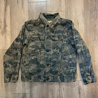 $19.95 • Buy Levis Trucker Jacket Youth Large Camo Camouflage Outdoor Coat Western Hunting