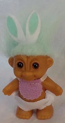 RUSS Troll Doll Easter 2  Standing Baby With Bunny Ears And Bib • $19.50