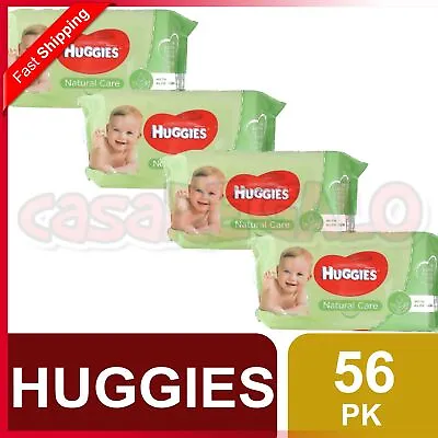 $19.99 • Buy Huggies Pk56 Baby Wipes Natural Care Sticky Top