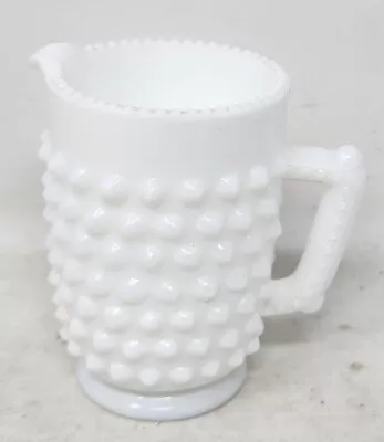 Vintage White Milk Glass Pitcher Hobnail Miniature Mini 3 1/4  Toothpick Holder • $5.24