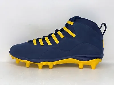 Air Jordan 10 Michigan Wolverines Football Cleats PE Size 15 BNIB DC1142-407 • $1499.99