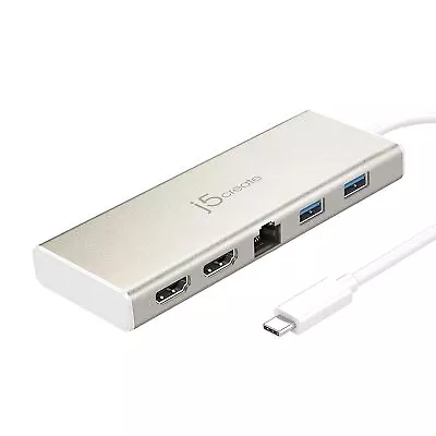 J5create USB-C Mini Dock- Type C Hub With 2X 4K HDMI 2X USB 3.0 Ethernet Po • $89.48