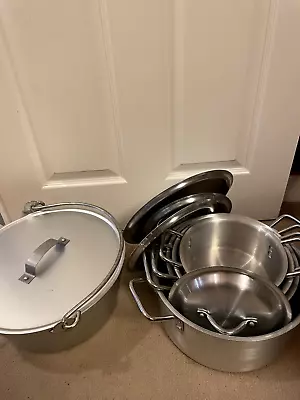 Joblot Bundle Of 5 Metal Cooking Pans Inc. Jam Making Pot • £15