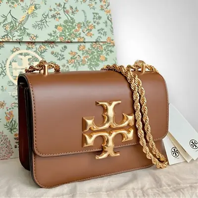 AUTH NWT Tory Burch Eleanor Small Convertible Shoulder Bag In Moose (Brown) $648 • $465