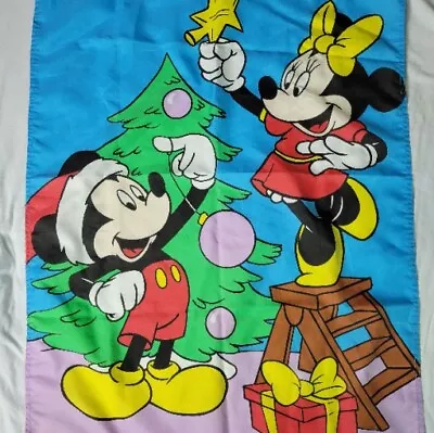 Disney Minnie And Mickey Mouse Holiday Christmas Tree Garden Flag 29  X 40  • $10.69