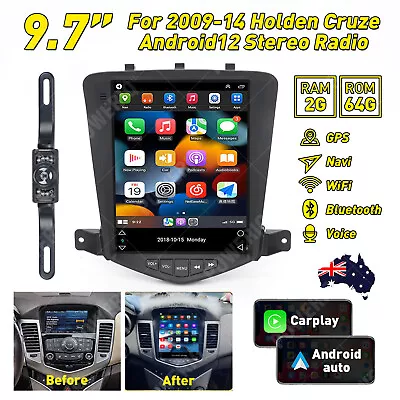 9.7'' ANDROID 12 For HOLDEN CRUZE 09-15 STEREO RADIO GPS NAVI WIFI CARPLAY AUS • $210