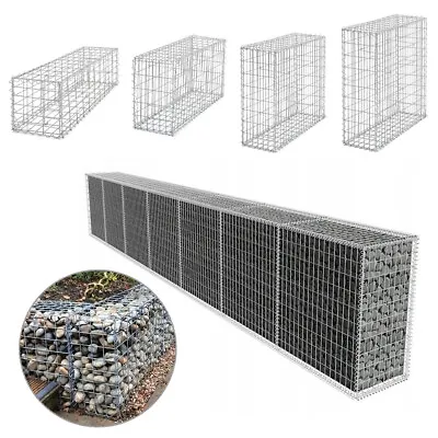 Gabion Stone Basket Rock Retaining Wall Wire Cage Fench Privacy Galvanized Steel • £32.95