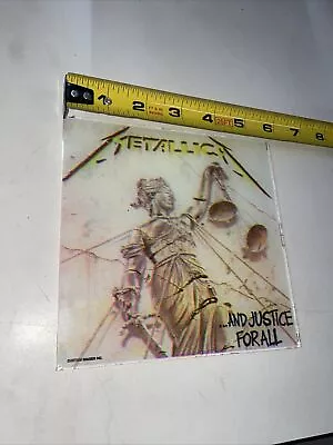 Vintage METALLICAAND JUSTICE FOR ALL Prize CARNIVAL GLASS 6 X6  1990’s • $19.99