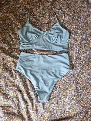 ZAFUL Blue Bikini Set  Swimmers Togs Size L  New W/o Tags. Hygiene Strip Still O • $21.60