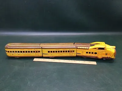 Vintage Marx Union Pacific M10005 Locomotive Steamliner & 2 Train Cars ~ Yellow • $85