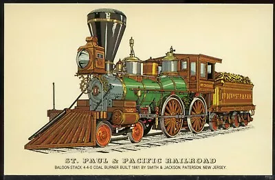 £0.50 • Buy #379 TRAIN / LOCOMOTIVE Postcard ST. PAUL & PACIFIC RAILROAD Nostalgia 
