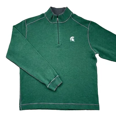 Men’s Michigan State Spartans Cutter & Buck 1/4 Zip Pullover Sweater Size L • $24.95