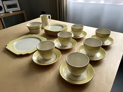 Vintage TF & S Ltd Tea Set. Gold And Yellow On White • £49