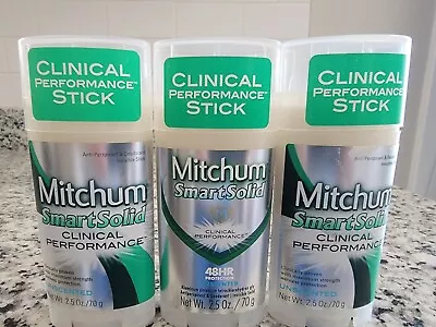 3 Pack Mitchum Smart Solid Clinical Performance Unscented Deodorant 48 HR 2.5 Oz • $34.99