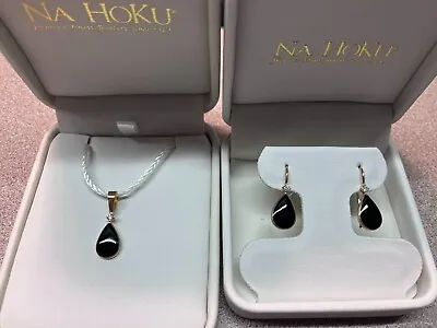 Na Hoku Kabana 14K Onyx & Diamond Pendant And Earrings Set • $399.99