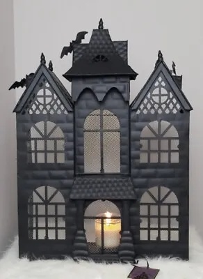 Moonlight Manor Metal Haunted House Castle Tea Light Candle Halloween Decor New • $78