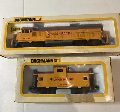 Vtg Bachmann HO Scale 0625 Union Pacific GE U36B Diesel Locomotive 824 W/caboose • $42