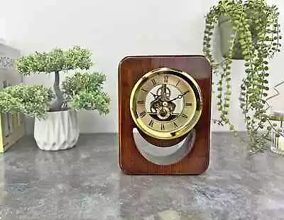 Mahogany Clock Vintage Table Clock Mantel Clock Retro Clock Personalized Gift • $115