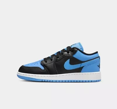 Jordan Air 1 Low Shoes Sneakers Juniors 6Y Kids Blue Leather RRP$160 • $89.99