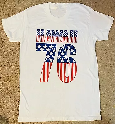 VINTAGE Bicentennial 76 Hawaii T Shirt Medium Hanes 🇺🇸 Stars And Stripes • $49.99