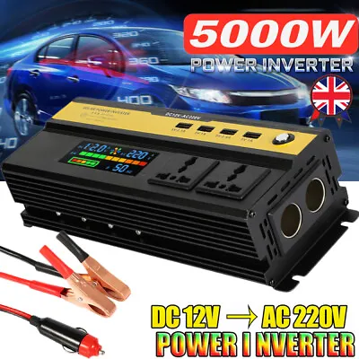 5000W Caravan Power Inverter 12 Volt To 220v Charger Invertors Converter 4 USB • £28.58