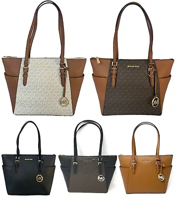 $139.99 • Buy Michael Kors Charlotte Top Zip Tote MK Signature Shoulder Bag