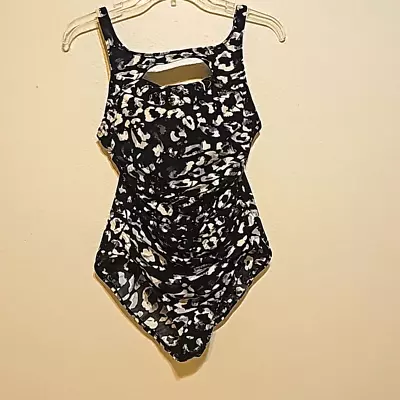 Magicsuit Leopard Print Ruched Cutout One Piece Swimsuit Size 6 • $43