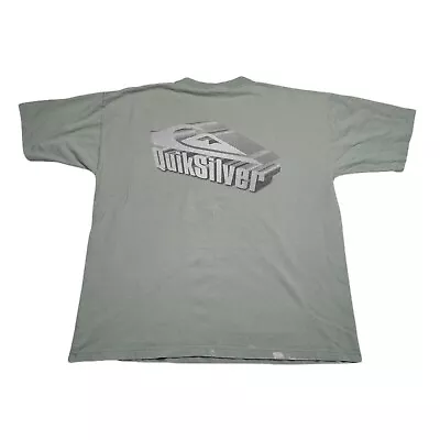 VTG 90s Quiksilver Surfing T-Shirt XL Single Stitch USA MADE Pale Green Grung • $19.99