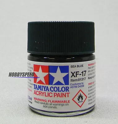 TAMIYA XF-17 ACRYLIC PAINT SEA BLUE 23ml Bottle Model Layout Car TAM81317 NEW • $3.94