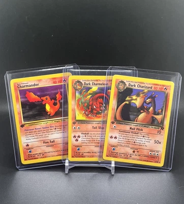 $119.99 • Buy Pokemon TCG Rocket 1st Edition Dark Charizard Dark Charmeleon Charmander Set LP
