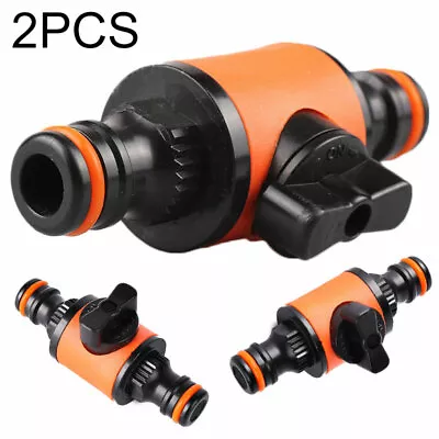 2X Garden Hose In Line Tap Shut Off Valve Pipe Adapter With Quick Switch • £5.99