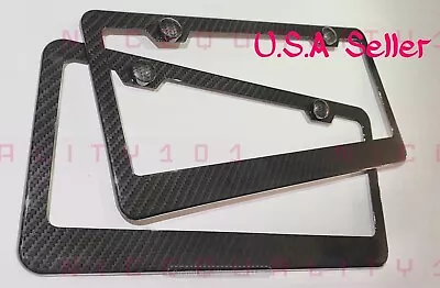 X2 Carbon Fiber Style 100% Finished License Plate Frame Rust Free W/ Caps • $42.50