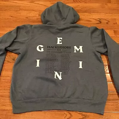 Macklemore Gemini Concert Blue Hoodie Double Sided Print Sweatshirt Medium • $24.99