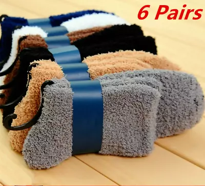 £7.59 • Buy 6 Pairs Cosy Bed Socks Mens Fluffy Home Sock Thick Indoor Winter Warm Soft Hot