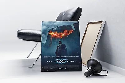 Batman The Dark Knight Large Movie-Canvas-Framed Picture-Poster In Many Sizes • £12.99