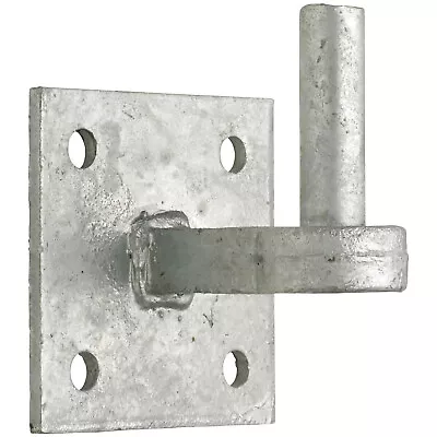 Field Farm Gate Hook On 100mm X 100mm Square Plate 19mm Pin Galvanised (4871) • £9.99