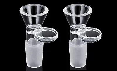 $8.88 • Buy 18mm Male Thick Glass Bowl Piece W Handle Clear Slide Joint Pipe USA Seller