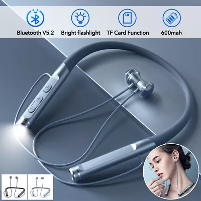 Wireless Headset Bluetooth Neckband Headphones With Mic Earphones Sweatproof • £13.49