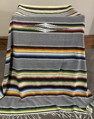 Vintage Mexican Blanket Saltillo Serape 60”x90” • $80