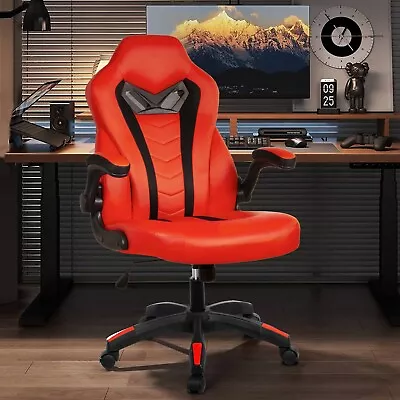 Video Gaming Racing Chair PU Leather Ergonomic Computer Task Office Chair Red • $84.99