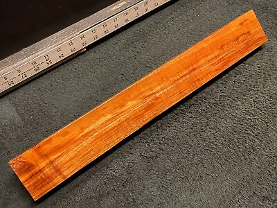 EXHIBITION GRADE Hawaiian Curly Koa Billet Wood: 18.25  X 2.375+  X 1+  • $40