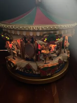 Mr Christmas Holiday Merry Go Round Musical Animated Carousel Carols READ BELOW • $60